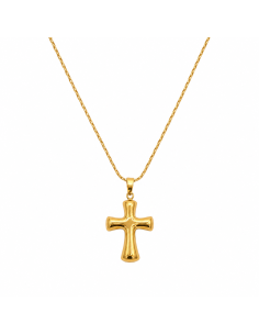 Cruz Gota de Fé | Colgante minimalista dorado en acero inoxidable