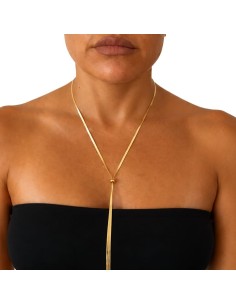 Nudo de Luz | Collar dorado tipo corbata ajustable 2