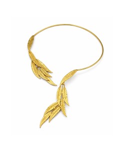 Choker Linfa dorado con hojas | Collar ajustable estilo romano