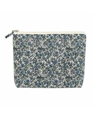 Neceser floral impermeable con cierre de cremallera y estampado vintage.