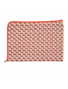 Funda portátil 14 pulgadas de algodón estampado estilo block print indio