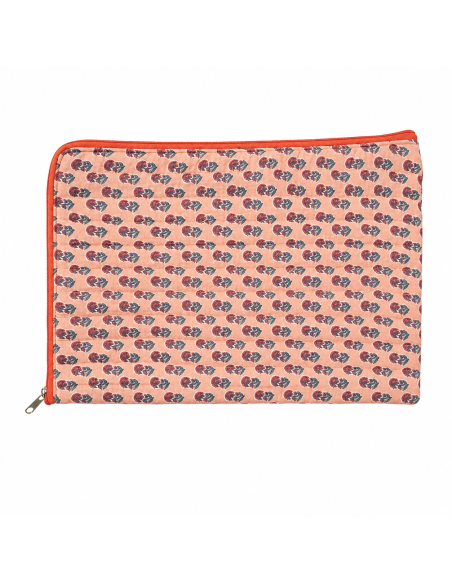 Funda portátil 14 pulgadas de algodón estampado estilo block print indio