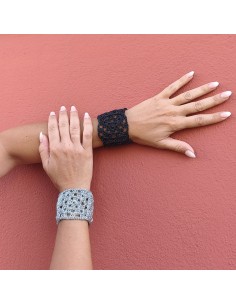 Brazalete Lurex | Brazalete crochet artesanal brillante