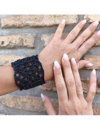 Brazalete Lurex | Brazalete crochet artesanal brillante