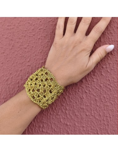 Brazalete Lurex | Brazalete crochet artesanal brillante