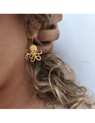 Pendientes Pulpos dorados | Pendientes marinos con diseño orgánico