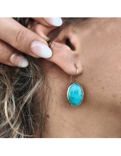 Pendientes Gota de Luz | Pendientes dorados con piedra 2