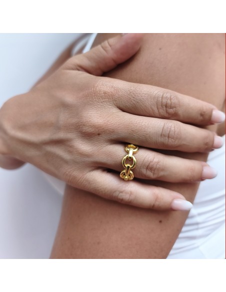 Anillo eslabón dorado ajustable | Anillo moderno minimalista