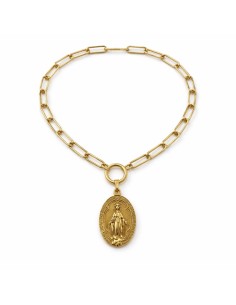 Virgen Medalla Milagrosa dorada | Collar religioso elegante