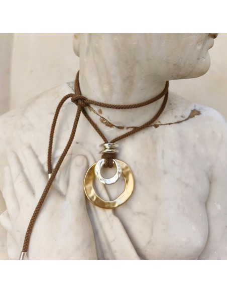 Collar Eclipse Dual | Collar bohemio de aros metálicos