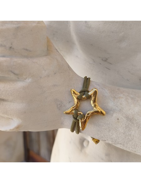 Pulsera estrella ajustable | Pulsera bohemia artesanal