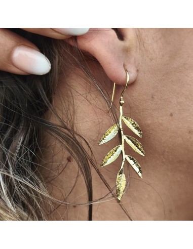Pendientes dorados boho con hojas | Pendientes Ramita