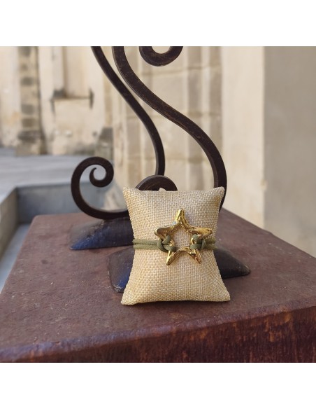 Pulsera estrella ajustable | Pulsera bohemia artesanal