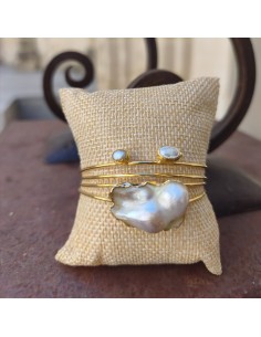 Brazalete Perla Barroca | Brazalete dorado elegante 2