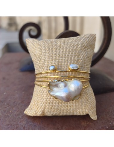 Brazalete Perla Barroca | Brazalete dorado elegante