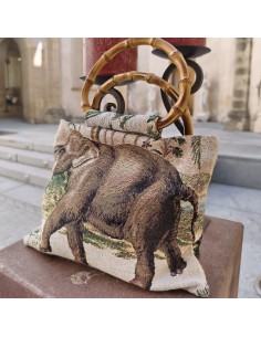 Bolso Safari Vintage | Bolso artesanal con asa de bambú