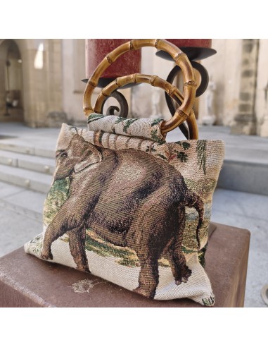 Bolso Safari Vintage | Bolso artesanal con asa de bambú
