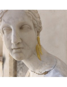 Pendientes Hojas Doradas | Pendientes largos de inspiración natural
