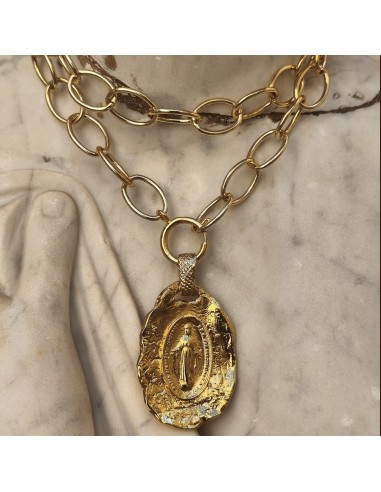 Collar Medalla Milagrosa dorada | Collar religioso artesanal