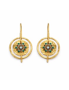 Pendientes Astro de Turquesa dorados | Joya vintage con piedras