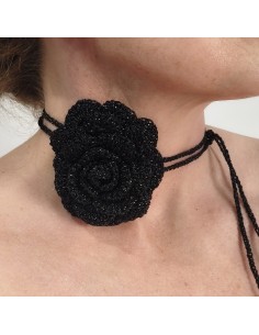 Choker Rosa Velvet | Gargantilla artesanal con rosa