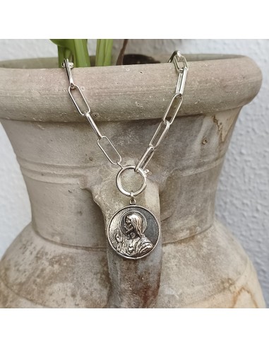 Escapulario Sagrado Corazón | Medalla religiosa dorada y plateada | Mis Girasoles