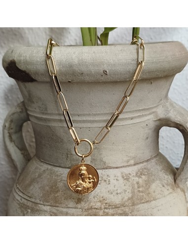 Escapulario Sagrado Corazón | Medalla religiosa dorada y plateada | Mis Girasoles