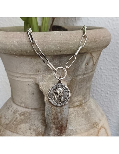 Medalla Virgen de Fátima | Collar religioso dorado y plateado | Mis Girasoles