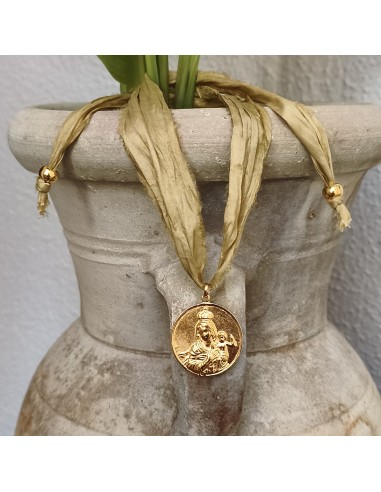 Escapulario Sagrado Corazón con cordón de seda | Mis Girasoles