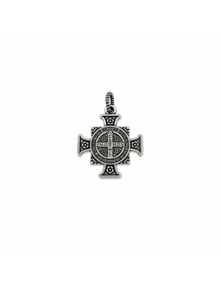 Collar cruz de San Benito plata | Protección y joyería religiosa