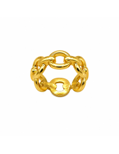 Anillo dorado de eslabones entrelazados estilo minimalista