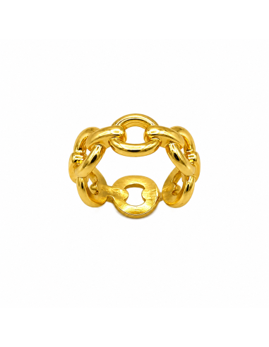 Anillo dorado de eslabones entrelazados estilo minimalista