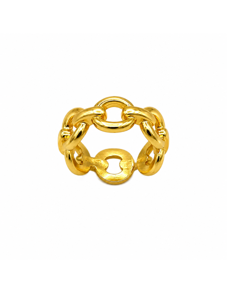 Anillo dorado de eslabones entrelazados estilo minimalista